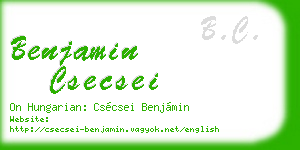 benjamin csecsei business card